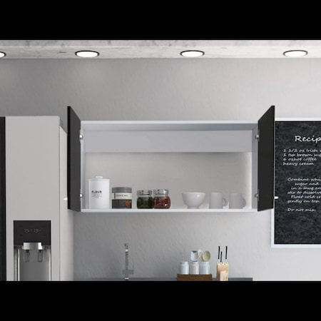 Tuhome Napoles Wall Cabinet, Two Shelves, Double Door, Black MLV4449